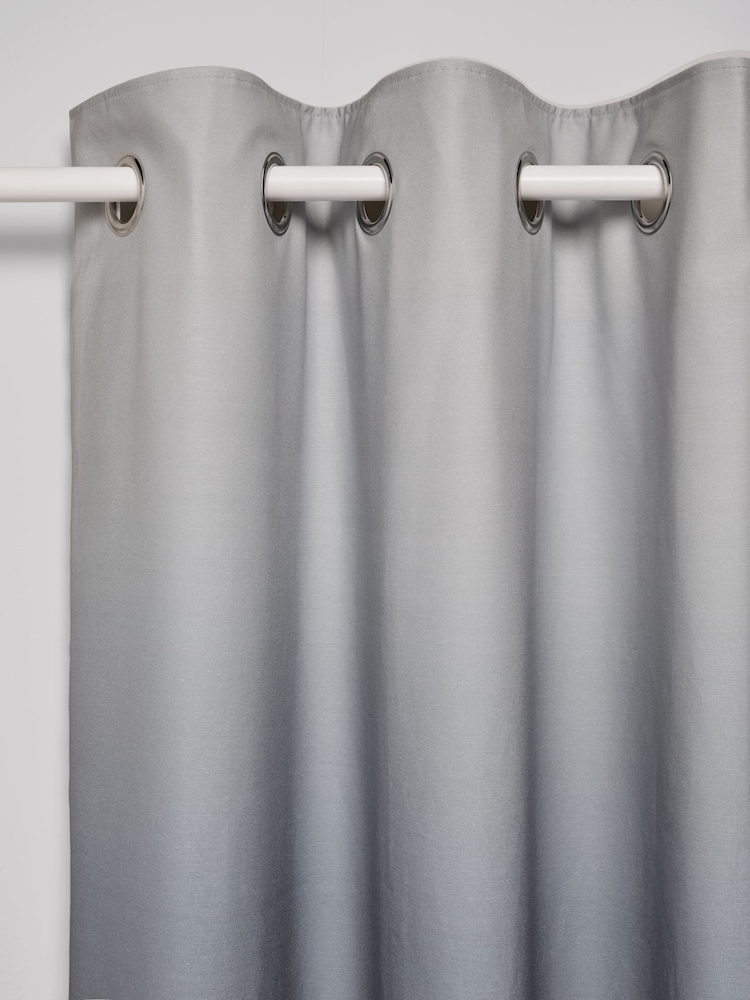 Grey Ombre Eyelet Blackout Curtains - Image 5 of 8