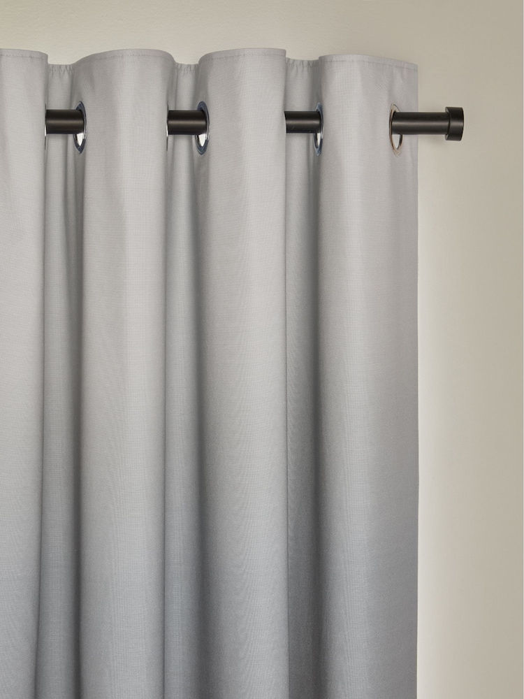 Grey Ombre Eyelet Blackout Curtains - Image 6 of 8