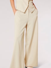 Apricot Natural Pinstripe 100% Cotton Trousers - Image 1 of 4