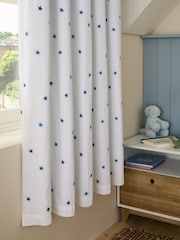 Blue Star Embroidered Star Eyelet Blackout Curtains - Image 3 of 5