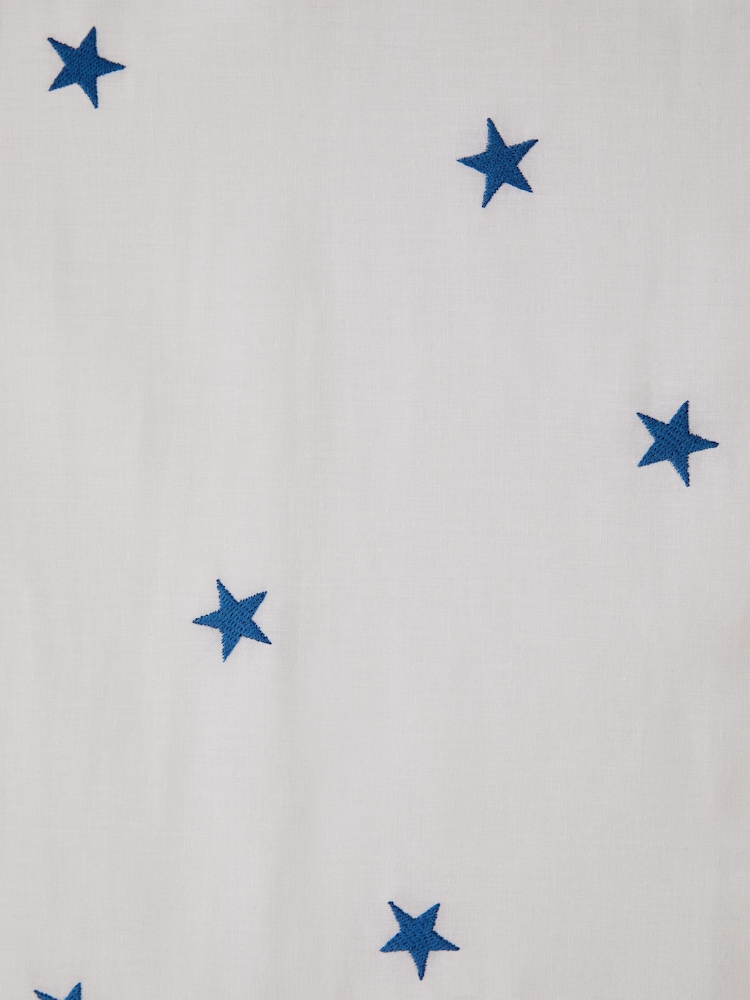 Blue Star Embroidered Star Eyelet Blackout Curtains - Image 5 of 5