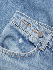 Mango Blue High Waist 100% Cotton Wide Leg Jeans - Image 7 of 7