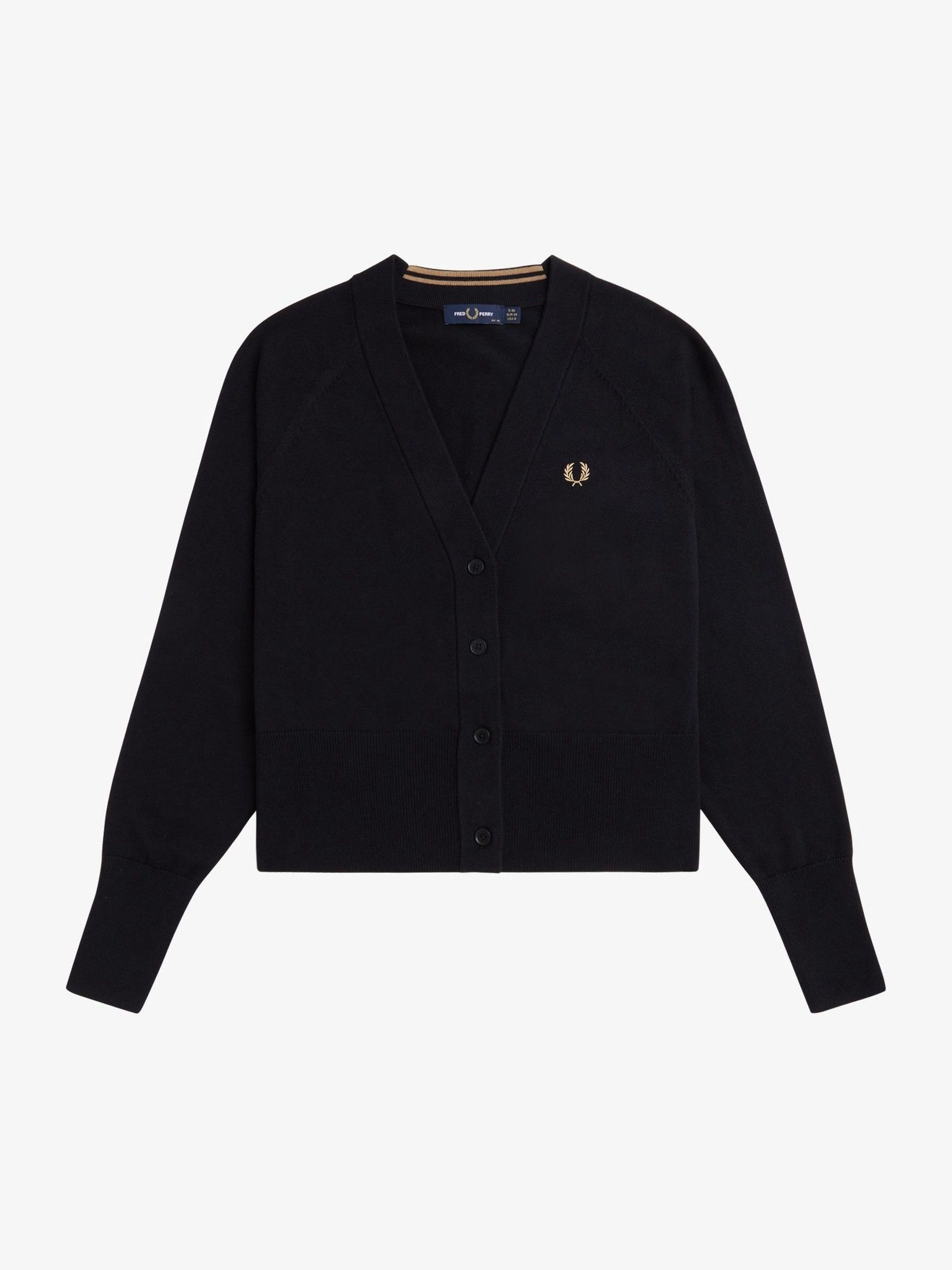 Buy Fred Perry Merino Wool Knitted Cardigan from Next Luxembourg