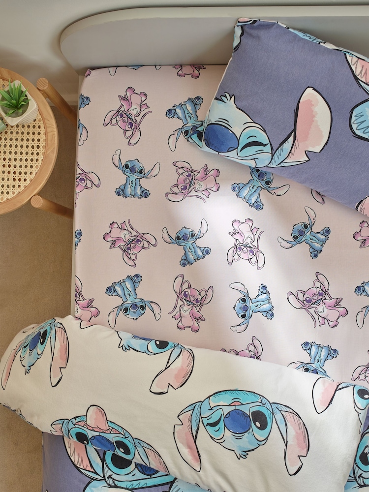 Pink Disney Lilo & Stitch 100% Cotton Fitted Sheet - Image 3 of 3