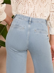 Love & Roses Light Blue Button Fly Wide Leg jeans - Image 3 of 4