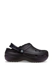 Crocs Black Classic Fluffy Lined Platform Clogs - Image 1 of 1
