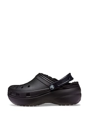 Schwarz - Crocs klassische Clogs mit flauschigem Futter und Plateausohle - Bild 4 von 8