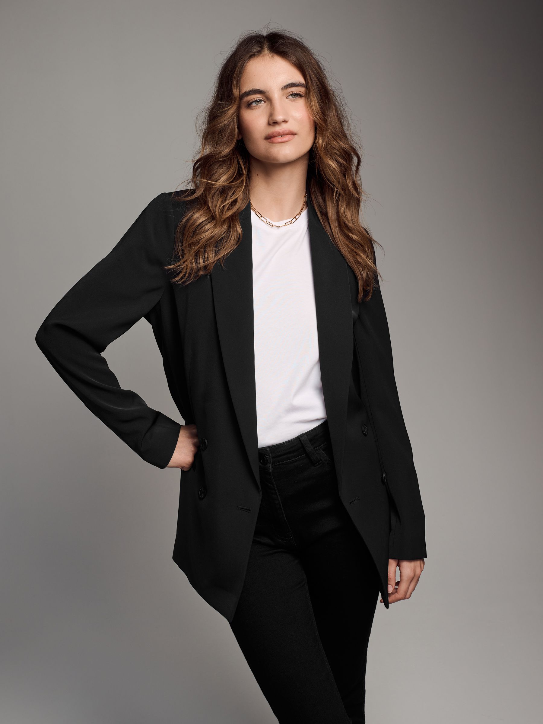 Buy The Set Black Double Breasted Blazer from Next Romania