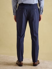 Joules Blue Slim Fit Flannel Suit Trousers - Image 2 of 9