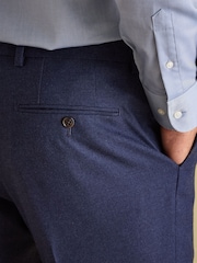 Joules Blue Slim Fit Flannel Suit Trousers - Image 5 of 9