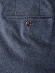 Joules Blue Slim Fit Flannel Suit Trousers - Image 8 of 9