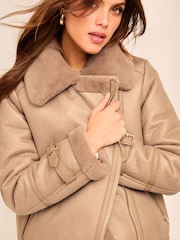 Lipsy Pilotenjacke mit Futter aus Fell - Bild 2 von 5