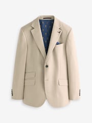 Joules Tan Brown Slim Fit Flannel Suit Jacket - Image 14 of 19