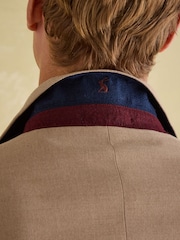 Joules Tan Brown Slim Fit Flannel Suit Jacket - Image 17 of 19