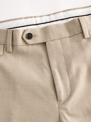 Joules Tan Brown Slim Fit Flannel Suit Trousers - Image 10 of 10