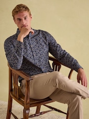 Joules Tan Brown Slim Fit Flannel Suit Trousers - Image 6 of 10