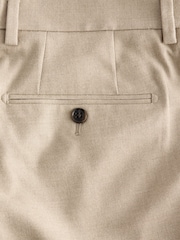 Joules Tan Brown Slim Fit Flannel Suit Trousers - Image 9 of 10