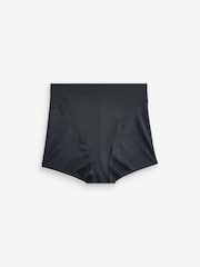 Noir - Culotte légère de contrôle du ventre en microfibre et dentelle - Image 5 of 7