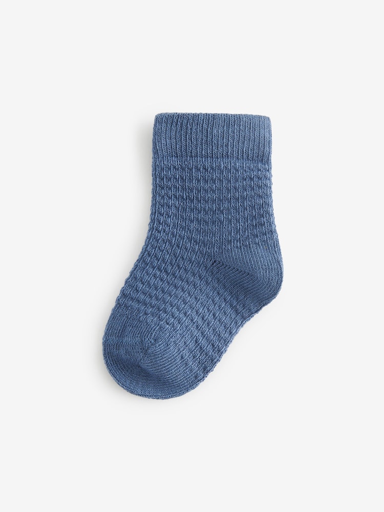 Blue/Grey 7 Pack Baby Socks (0mths-2yrs) - Image 4 of 8