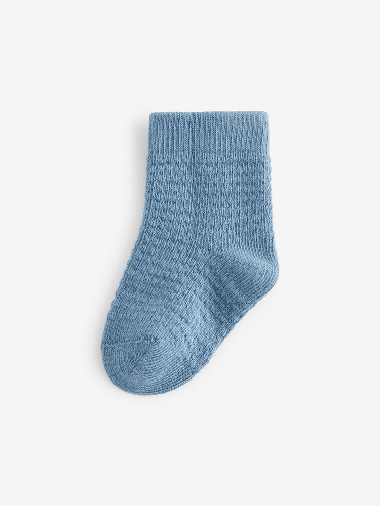 Blue/Grey 7 Pack Baby Socks (0mths-2yrs) - Image 5 of 8