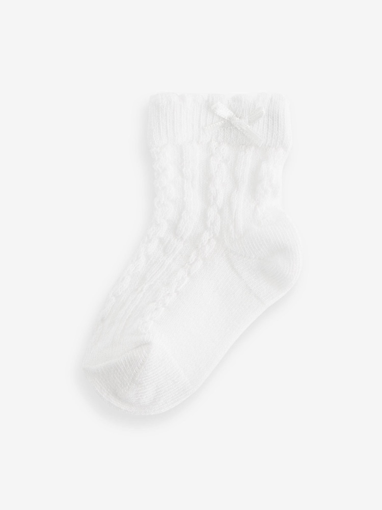 Pink Baby Cable Socks 7 Pack (0mths-2yrs) - Image 5 of 8
