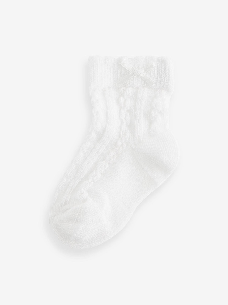 Pink Baby Cable Socks 7 Pack (0mths-2yrs) - Image 7 of 8