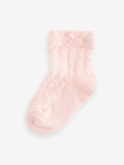Pink Baby Cable Socks 7 Pack (0mths-2yrs) - Image 8 of 8
