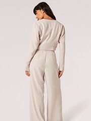 Apricot Cream Pleat Detail Soft Tailored Trousers - Image 2 of 4