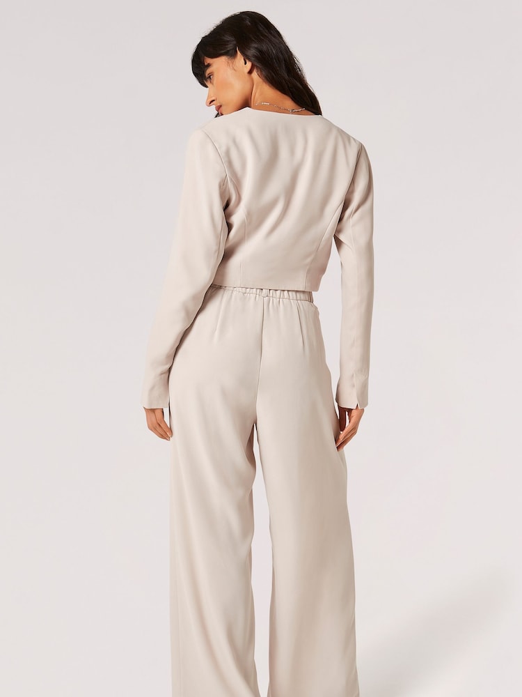 Apricot Cream Pleat Detail Soft Tailored Trousers - Image 2 of 4