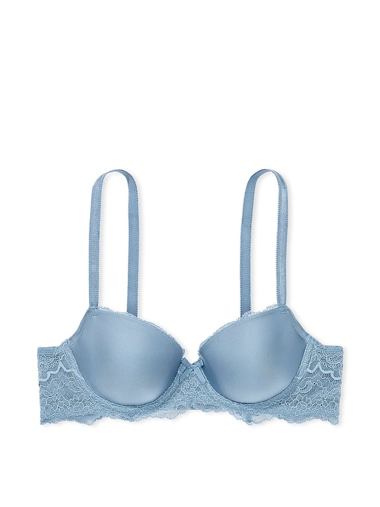 Victoria's Secret Blue Faded Denim Demi Lightly Lined Bra - Image 1 of 3 Victoria's Secret Blue Faded Denim Demi Lightly Lined Bra - Image 1 of 3