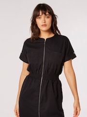 Apricot Black Zip Through Utility Dress - Image 1 of 8