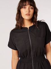Apricot Black Zip Through Utility Dress - Image 3 of 8