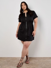 Apricot Black Zip Through Utility Dress - Image 5 of 8