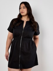Apricot Black Zip Through Utility Dress - Image 6 of 8