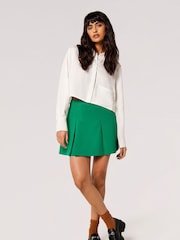 Apricot Green Pleated Tailored Mini Skirt - Image 3 of 4