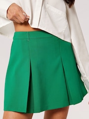 Apricot Green Pleated Tailored Mini Skirt - Image 4 of 4