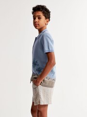 Abercrombie & Fitch Blue Palm Tree Print Resort Shirt - Image 3 of 8