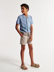 Abercrombie & Fitch Blue Palm Tree Print Resort Shirt - Image 4 of 8
