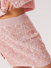 Apricot Pink Textured Check Mini Skirt - Image 5 of 5