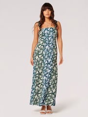 Apricot Green Floral Rose Ombre Camisole Maxi Dress - Image 2 of 4