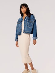 Apricot Blue Boxy Bianca Denim Trucker Jacket - Image 3 of 5