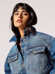Apricot Blue Boxy Bianca Denim Trucker Jacket - Image 4 of 5