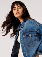 Apricot Blue Boxy Bianca Denim Trucker Jacket - Image 5 of 5