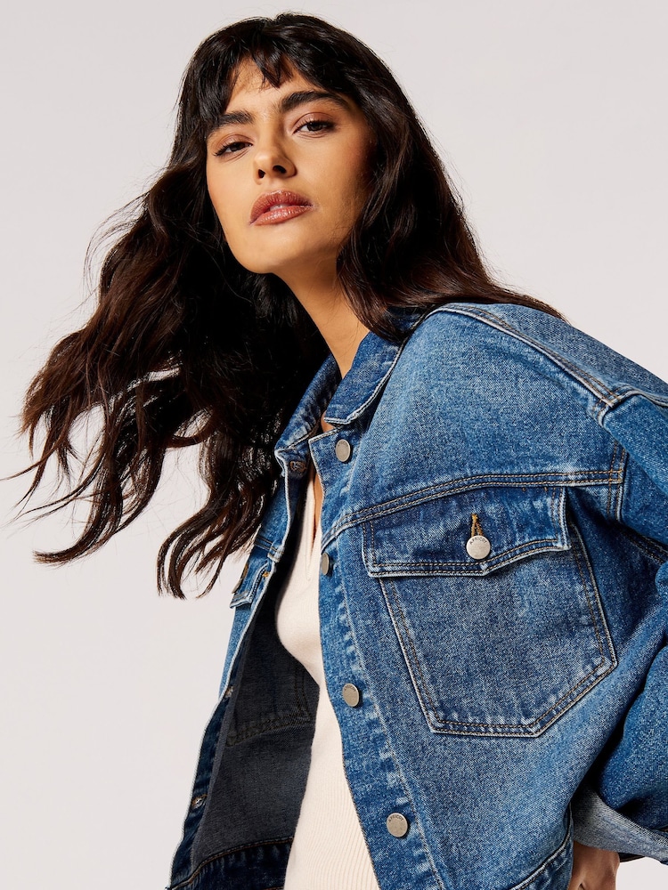 Apricot Blue Boxy Bianca Denim Trucker Jacket - Image 5 of 5