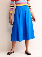 Boden Blue Petite Isabella Cotton Sateen Skirt - Image 1 of 5
