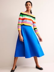 Boden Blue Petite Isabella Cotton Sateen Skirt - Image 3 of 5