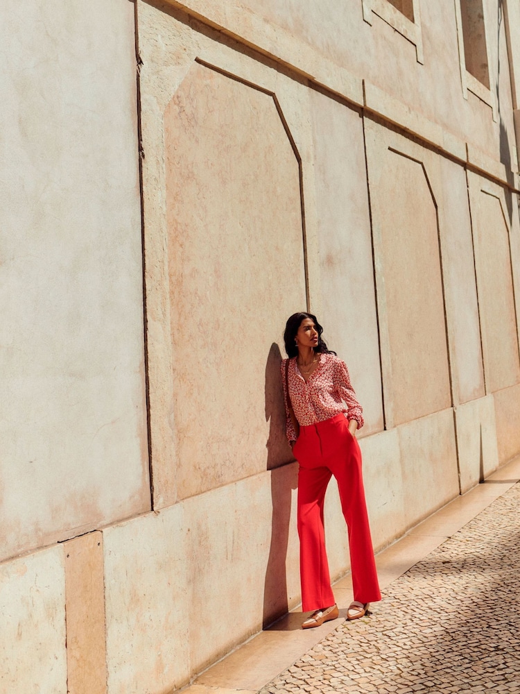 Boden Red Dark Petite Westbourne Ponte Trousers - Image 1 of 4