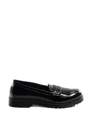 Toezone Leather Slip on Girls Patent Black Loafers - Image 1 of 5