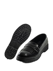 Toezone Leather Slip on Girls Patent Black Loafers - Image 10 of 10