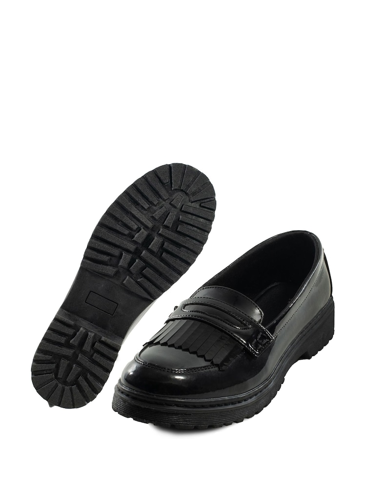 Toezone Leather Slip on Girls Patent Black Loafers - Image 10 of 10 Toezone Leather Slip on Girls Patent Black Loafers - Image 10 of 10
